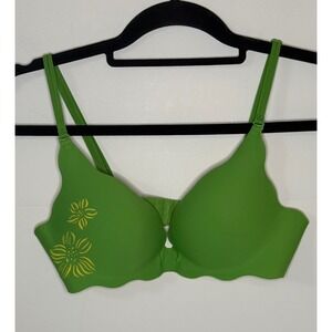 Victoria's Secret Very Sexy Secret Embrace Push Up Bra Green Yellow Floral‎ 34B